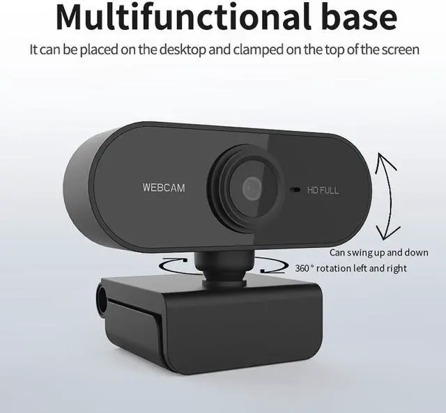 Alt view image 3 of 7 - HD 1080P Webcam Mini Computer PC WebCamera with Microphone Rotatable Cameras for Live Broadcast Video Calling Conference Work