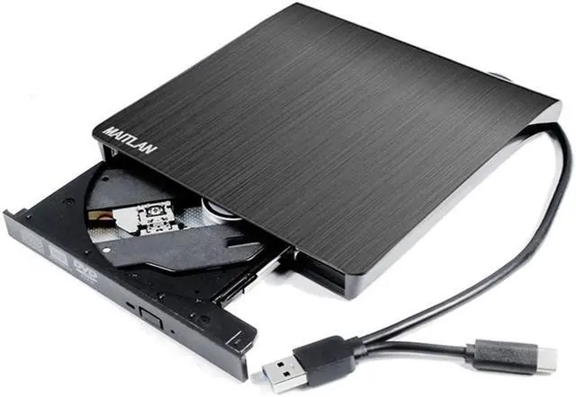 Alt view image 7 of 7 - USB 3.0 & USB-C External CD DVD Drive, Premium Portable CD/DVD +/-RW Drive/Writer/Burner Optical Player, Compatible for Windows 10 Laptop PC, MacBook Pro/Air, iMac, Mac OS