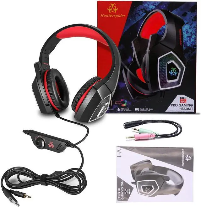 Alt view image 4 of 7 - Gamer PC Gaming Headphone Wired Gaming Headset 7 Color LED Lights Low Distortion With Mute Button Volume Control Microphone for PS4 PC