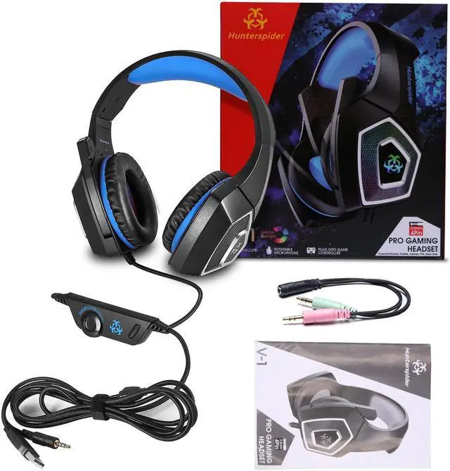 Alt view image 6 of 7 - Gamer PC Gaming Headphone Wired Gaming Headset 7 Color LED Lights Low Distortion With Mute Button Volume Control Microphone for PS4 PC