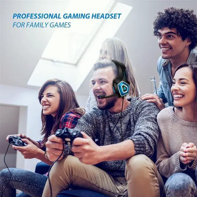 Alt view image 5 of 7 - Gamer PC Gaming Headphone Wired Gaming Headset 7 Color LED Lights Low Distortion With Mute Button Volume Control Microphone for PS4 PC