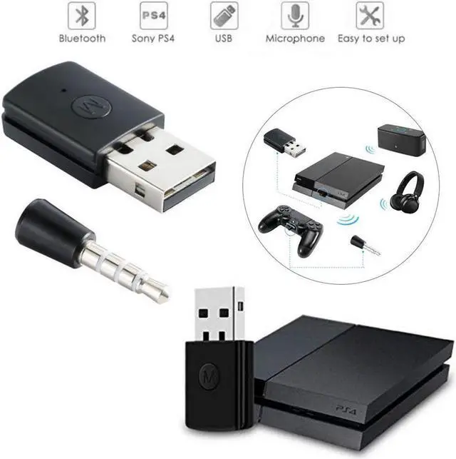 Alt view image 2 of 7 - 3.5mm USB Adapter Bluetooth 4.0 Dongle EDR USB for PS4 Stable Performance Bluetooth Headsets with Male to Female Cable
