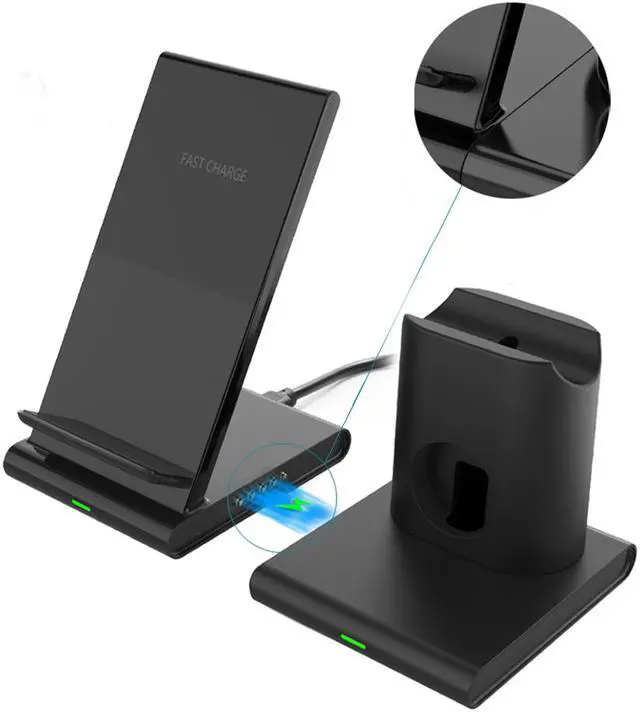 Alt view image 6 of 7 - 3in1 Magnetic Wireless Charging Station 10W Fast Qi Charging Stand for Apple watch 5 for Airpods Charger Dock for iPhone X 11 Pro Samsung