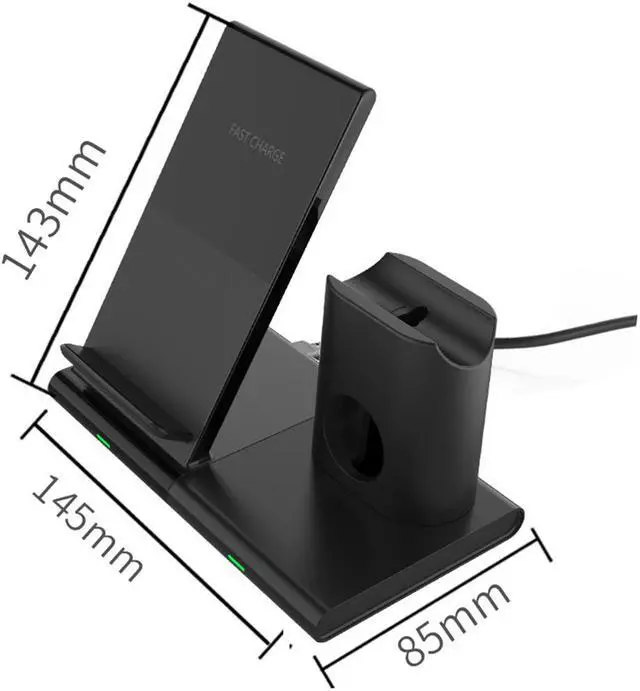 Alt view image 7 of 7 - 3in1 Magnetic Wireless Charging Station 10W Fast Qi Charging Stand for Apple watch 5 for Airpods Charger Dock for iPhone X 11 Pro Samsung