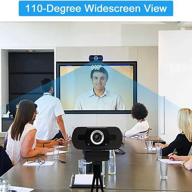 Alt view image 5 of 7 - Full HD Webcam, USB 1080P Webcam with Microphone, Pro Streaming Camera for Video Calling, Mini Plug and Play, Webcam Cover, Conferencing,Flexible Rotatable Clip