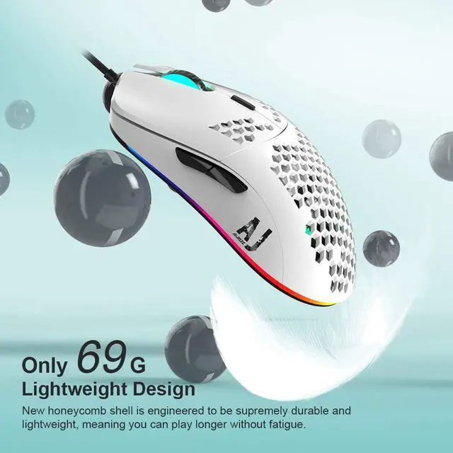 Alt view image 2 of 7 - Gaming Mouse with 16,000 DPI Optical Sensor Chroma RGB Lighting,69g Lightweight Honeycomb Shell,Ultraweave Cable,7 Programmable Buttons for PC Gamer