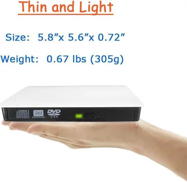 Alt view image 4 of 7 - External USB 3.0 Drive CD-RW DVD-ROM DVD-RW Burner Player USB Portable CD Reader for Windows7/8/10 PC Laptop