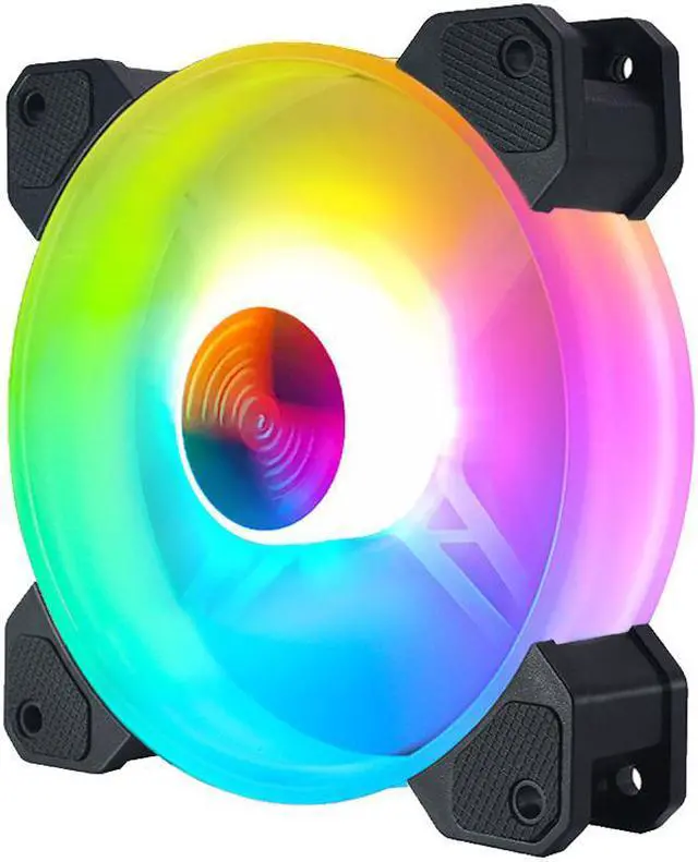 Alt view image 4 of 7 - Computer Case PC Cooling Fan RGB Adjust 120mm Quiet + IR Remote New Computer Cooler RGB CPU Case Fan Three in One