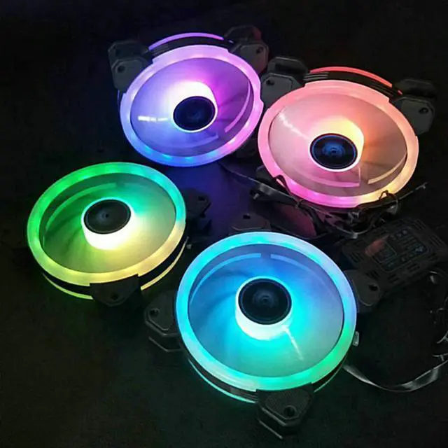 Alt view image 6 of 7 - Computer Case PC Cooling Fan RGB Adjust 120mm Quiet + IR Remote New Computer Cooler RGB CPU Case Fan Three in One