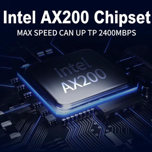 Alt view image 2 of 7 - 3000Mbps Wifi 6 Desktop PCIe Wireless Wifi Adapter Intel AX200 Bluetooth 5.1 Network Wifi Card 2.4G/5G 802.11ac/ax MU-MIMO