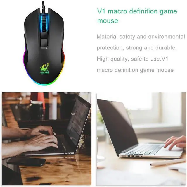 Alt view image 5 of 7 - RGB Gaming Mouse USB Wired 6 Buttons 3200DPI Optical Click Computer Mouse Gamer Mice for PC Laptop Notebook Game Mice