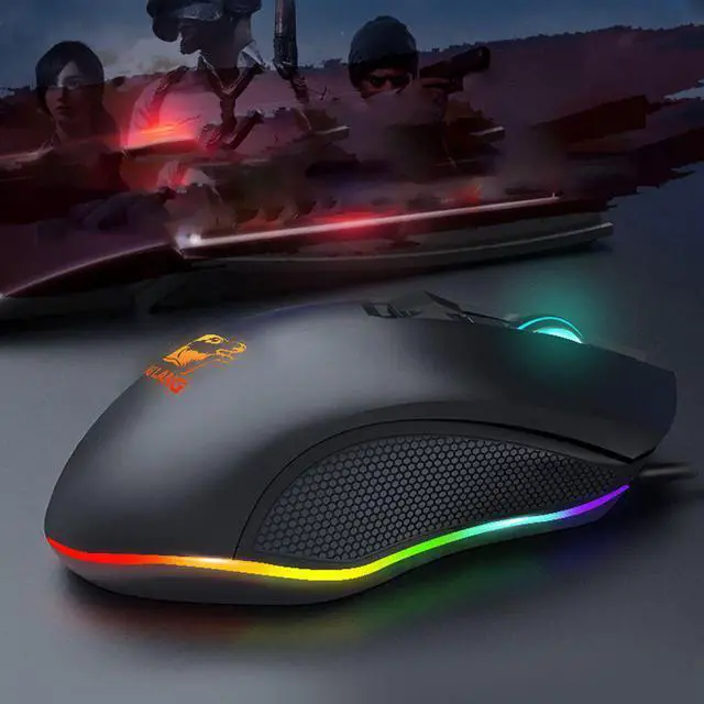 Alt view image 3 of 7 - RGB Gaming Mouse USB Wired 6 Buttons 3200DPI Optical Click Computer Mouse Gamer Mice for PC Laptop Notebook Game Mice