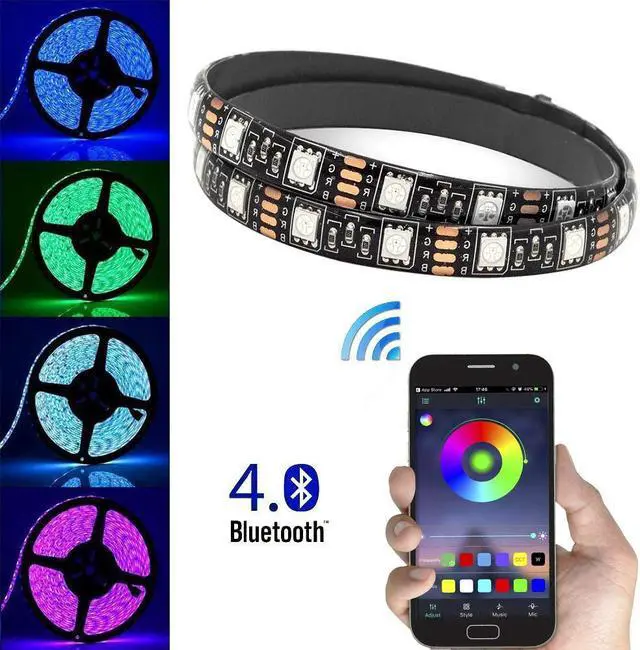 Alt view image 3 of 7 - 2M 6.56FT USB Bluetooth LED Strip Light TV Backlight Strip Smartphone APP Control, RGB 5050 Color Changing Flexible Waterproof for Indoor/Outdoor DIY Decoration