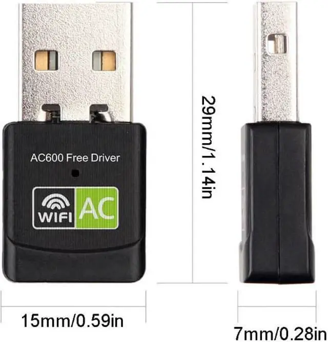Alt view image 7 of 7 - Free Driver USB Wifi Adapter 600Mbps Wi fi Adapter 2.4G 5.0Ghz Antenna USB Ethernet PC Wi-Fi Adapter Lan Wifi Dongle AC Wifi Receiver