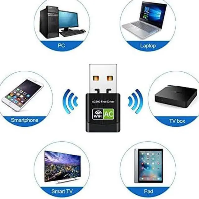 Alt view image 2 of 7 - Free Driver USB Wifi Adapter 600Mbps Wi fi Adapter 2.4G 5.0Ghz Antenna USB Ethernet PC Wi-Fi Adapter Lan Wifi Dongle AC Wifi Receiver