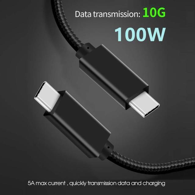Alt view image 3 of 7 - USB C to USB C Cable, [6.6ft USB 3.1 Gen2 100W/5A] Fast Charging Cable,Braided USB Type C Charger Cord PD Cable Compatible with Samsung Galaxy S20/S10/S9,MacBook Pro 2019/2018, iPad Pro and More