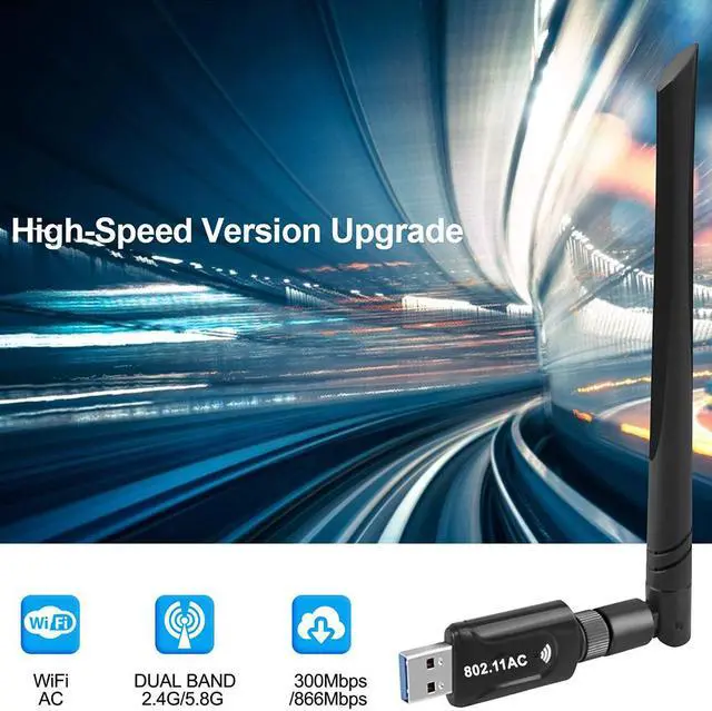 Alt view image 3 of 7 - Realtek RTL8812BU USB Wireless Adapter 1200 Mbps with 5 dBi Antenna Dual Band AC1200 WiFi Dongle IEEE 802.11 a b g n ac for Laptop Desktop USB 3.0 Network Adapter Support Windows 10 Mac