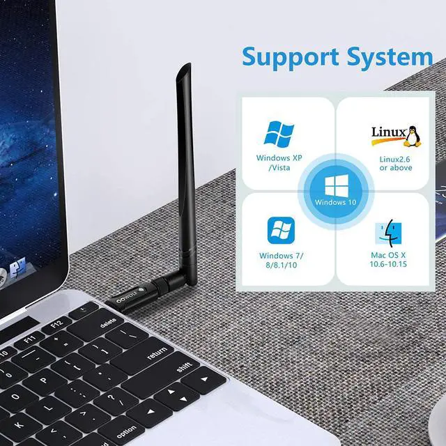 Alt view image 6 of 7 - Realtek RTL8812BU USB Wireless Adapter 1200 Mbps with 5 dBi Antenna Dual Band AC1200 WiFi Dongle IEEE 802.11 a b g n ac for Laptop Desktop USB 3.0 Network Adapter Support Windows 10 Mac