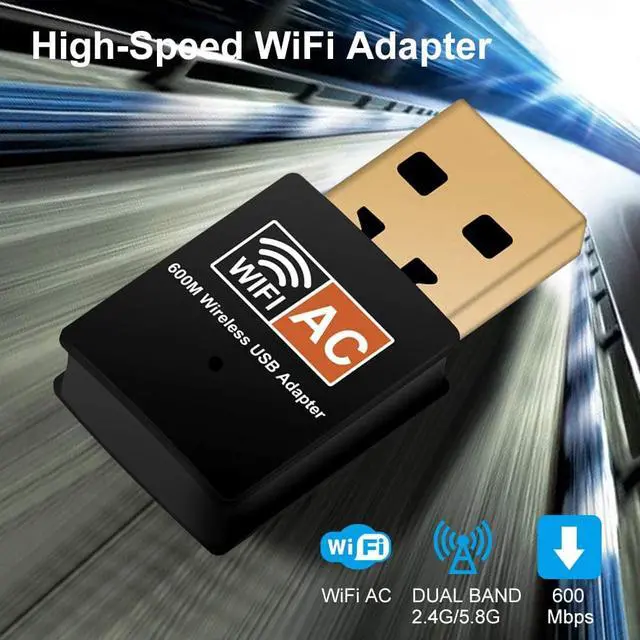 Alt view image 2 of 7 - USB WiFi Adapter,AC600Mbps WiFi Dongle Dual Band 2.4G/5G Mini WiFi Wireless Network Card for Desktop Laptop PC Support Windows XP Vista/7/8/8.1/10