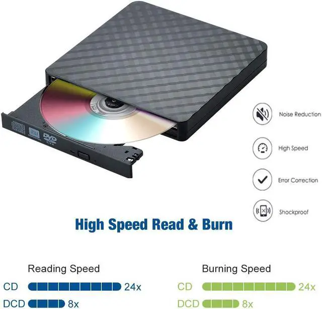 Alt view image 5 of 6 - USB 3.0 External CD DVD Drive, Ultra Slim CD/DVD +/-RW Writer Burner High Speed Data Transfer DVD/CD-ROM Drive for Windows 10/8/7 Laptop Desktop Mac MacBook Pro Air iMac HP Dell LG Asus