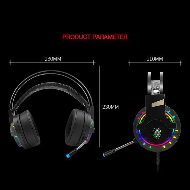 Alt view image 7 of 7 - Stereo Gaming Headset for PS4, PC, Xbox One Controller, 7.1-Channel Noise Cancelling Over Ear Headphones with Mic, LED Light, Bass Surround, Soft Memory Earmuffs for Laptop Mac Nintendo PS3 Games