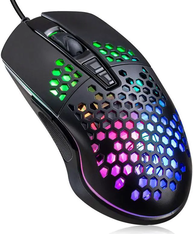 Lightweight Gaming Mouse, Wired USB Computer Gamer Mice with