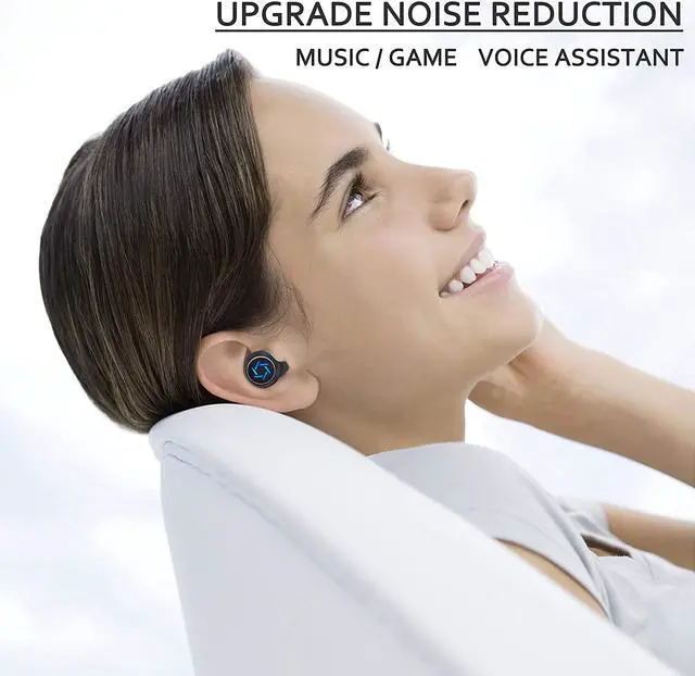 Alt view image 6 of 7 - Wireless Earbuds Bluetooth 5.0 Headphones, Portable Charging Case and Mic 320H Playtime Upgraded TWS Hi-Fi Stereo Noise Cancelling Touch Control IPX7 Waterproof in-Ear for Travel Work Black