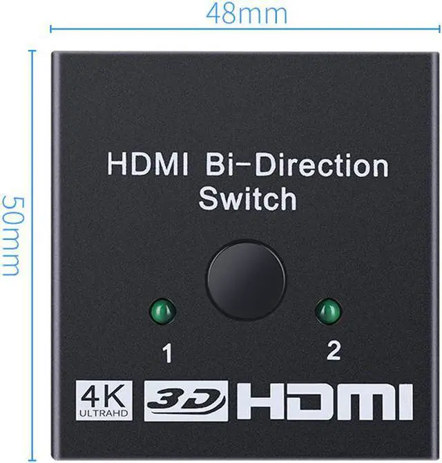 Alt view image 7 of 7 - HDMI Splitter 4K 1080P Switch Bi-Direction 1x2/2x1 Adapter HDMI Switcher 2 in 1 out for PS4/3 TV Box Nitendo Switch