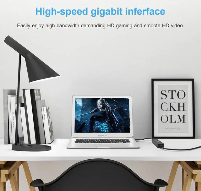 Alt view image 5 of 7 - USB 3.0 to Rj45 Lan Ethernet Adapter Network Card to RJ45 Lan Ethernet Adapter (10/100/1000) Mbps Network Adapter for PC Macbook Windows 10 Laptop