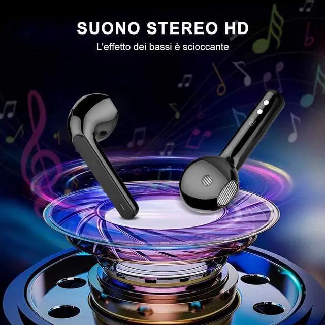 Alt view image 5 of 7 - Wireless Earbuds, Mini Bluetooth 5.0 Headphones True Wireless Headphone with Charging Case, Waterproof In-ear Headphone Touch Control Earbuds for Sport Reading (black)