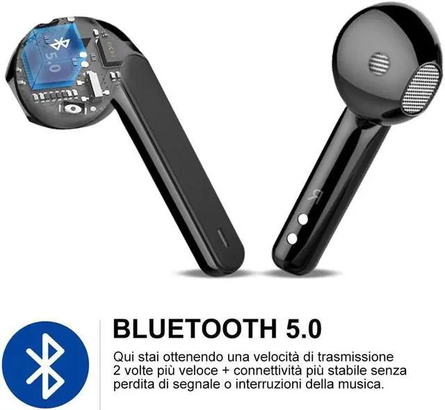 Alt view image 4 of 7 - Wireless Earbuds, Mini Bluetooth 5.0 Headphones True Wireless Headphone with Charging Case, Waterproof In-ear Headphone Touch Control Earbuds for Sport Reading (black)