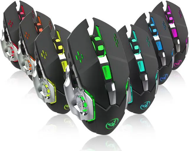 Alt view image 3 of 7 - Rechargeable 2.4Ghz Wireless Gaming Mouse with USB Receiver,7 Colors Backlit for MacBook, Computer PC, Laptop (600Mah Lithium Battery)