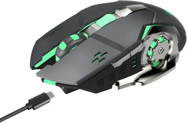 Alt view image 2 of 7 - Rechargeable 2.4Ghz Wireless Gaming Mouse with USB Receiver,7 Colors Backlit for MacBook, Computer PC, Laptop (600Mah Lithium Battery)