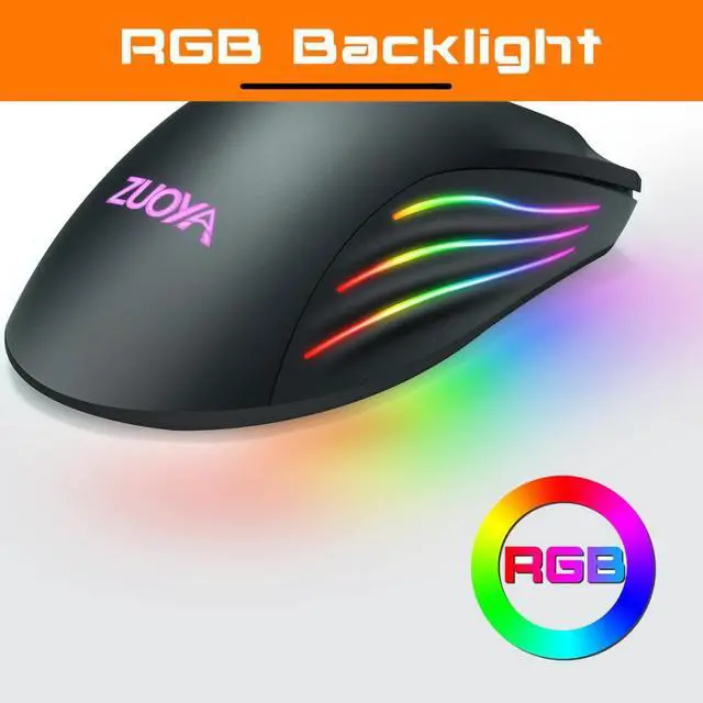Alt view image 2 of 7 - 7200 DPI, 7 Programmable Buttons, LED Backlit, Ergonomic Optical PC, Comfortable Computer Gaming Mice for Windows 7/8/10/XP Vista Linux, Black