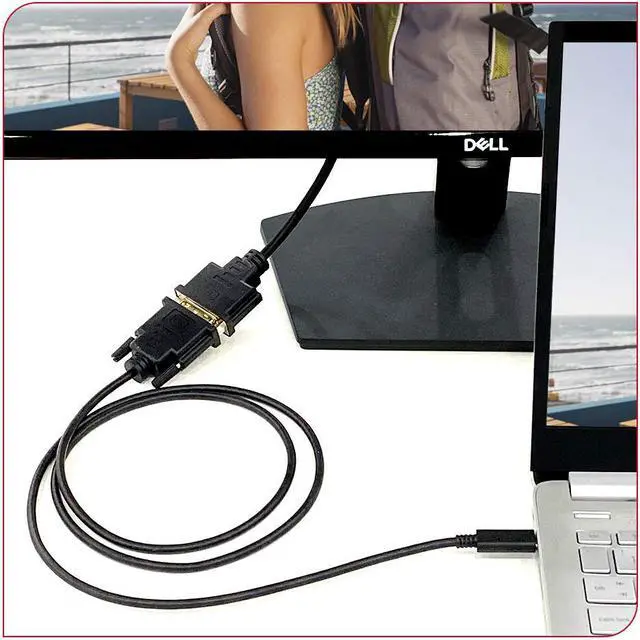 Alt view image 6 of 7 - USB C Type C to DVI Cable 4K 30Hz Thunderbolt to DVI Cable 6FT / 1.8M USB Type-C to DVI Female Support 2017-2020 MacBook Pro,Surface Book 2, Dell XPS 13,Galaxy S10