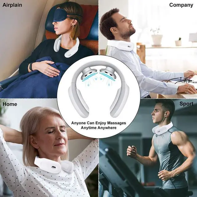 Alt view image 6 of 7 - Neck Massager with Heated,Intelligent Portable Electric Neck Massage Equipment with 3 Modes and 15 Speeds for Office, Home,Travel, Gifts for Women Men Dad Mom