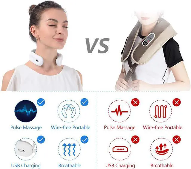 Alt view image 3 of 7 - Neck Massager with Heated,Intelligent Portable Electric Neck Massage Equipment with 3 Modes and 15 Speeds for Office, Home,Travel, Gifts for Women Men Dad Mom