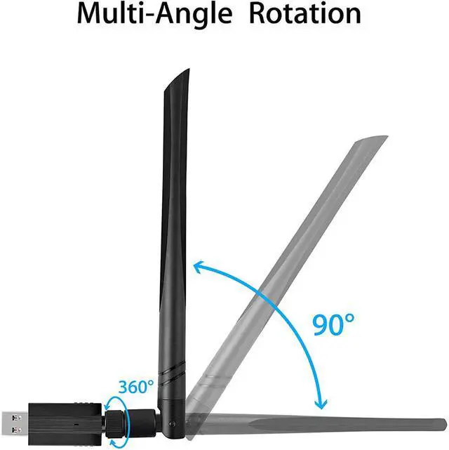 Alt view image 6 of 7 - USB WiFi Adapter 1200Mbps, USB Wireless Network Adapter 802.11ac with Dual Band 5.8GHz/2.4GHz 5dBi Antennas, USB 3.0 WiFi Dongle for PC Desktop Laptop Windows 10/8.1/7/XP/Vista, Mac