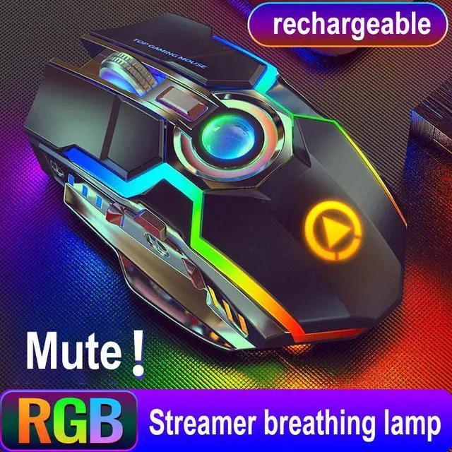 Alt view image 3 of 7 - 2.4G Wireless Gaming Mouse Rechargeable Silent 7 Color LED Backlit Gaming Mice USB Optical Ergonomic Mouse for PC/LOL CS