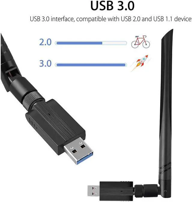 Alt view image 4 of 7 - USB WiFi Adapter 1200Mbps, USB Wireless Network Adapter 802.11ac with Dual Band 5.8GHz/2.4GHz 5dBi Antennas, USB 3.0 WiFi Dongle for PC Desktop Laptop Windows 10/8.1/7/XP/Vista, Mac