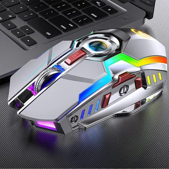 Alt view image 6 of 7 - 2.4G Wireless Gaming Mouse Rechargeable Silent 7 Color LED Backlit Gaming Mice USB Optical Ergonomic Mouse for PC/LOL CS