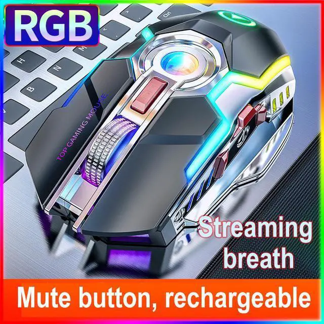 Alt view image 2 of 7 - 2.4G Wireless Gaming Mouse Rechargeable Silent 7 Color LED Backlit Gaming Mice USB Optical Ergonomic Mouse for PC/LOL CS