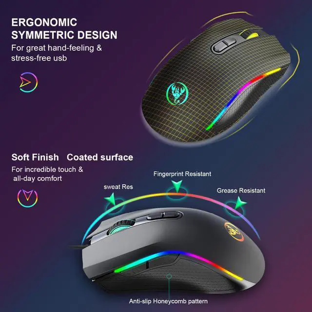 Alt view image 3 of 7 - Gaming Mice 3200DPI 7 Buttons 7 colors LED Optical USB Wired Mouse Gamer Mice computer mause mouse Gaming Mouse For Pro Gamer