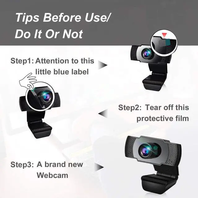 Alt view image 2 of 7 - 1080P Webcam, Webcam with Microphone, Full 1080P HD Video Webcam, Streaming Computer Web Camera with Support 3D denoising and Automatic Gain, USB Computer Webcam for Video Calling, Online Classes