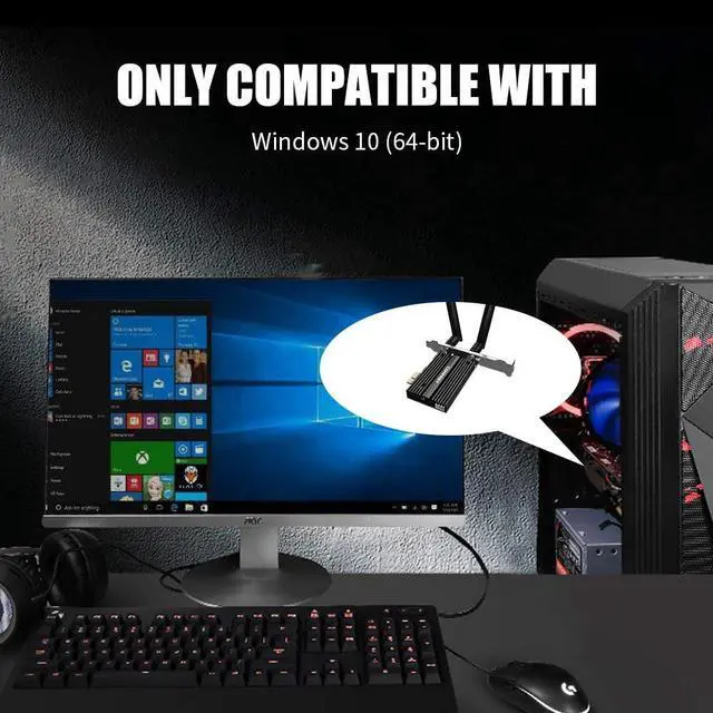Alt view image 5 of 7 - AX200 WiFi 6 Card for PC| Bluetooth 5.0| 802.11ax| 3000Mbps Dual Band (2.4/5.8Ghz)| MU-MIMO OFDMA PCIe WiFi Card Ultra-Low Latency with Heat Sink, Support Windows 10 64-bit Only