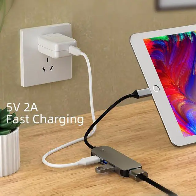 Alt view image 4 of 7 - Type C 4-in-1 USB C Hub Type-C to HDMI USB 3.0 2.0 Multi USB C Docking Station Laptop Switch HDMI for MacBook Pro Air for Notebook Laptop Phone