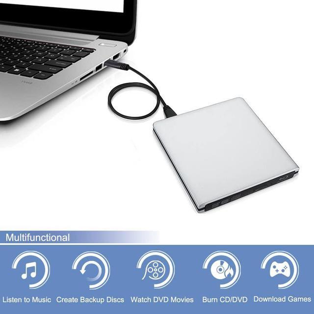 Alt view image 2 of 7 - USB3.0 Ultra Slim External DVD Drive Burner Optical Drive CD+/-RW DVD +/-RW Superdrive Compatible with Mac MacBook Pro Air iMac and Laptop Mac OS Windows 10 8 7 XP