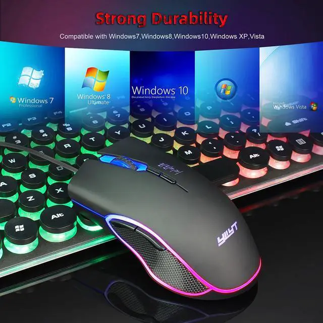 Alt view image 6 of 7 - USB Wired Mouse Gaming Mice 3200DPI 7 Buttons Optical Gaming Mouse Ergonomic Mouse with 4-color Breathing Light Mouse (Color: Black)