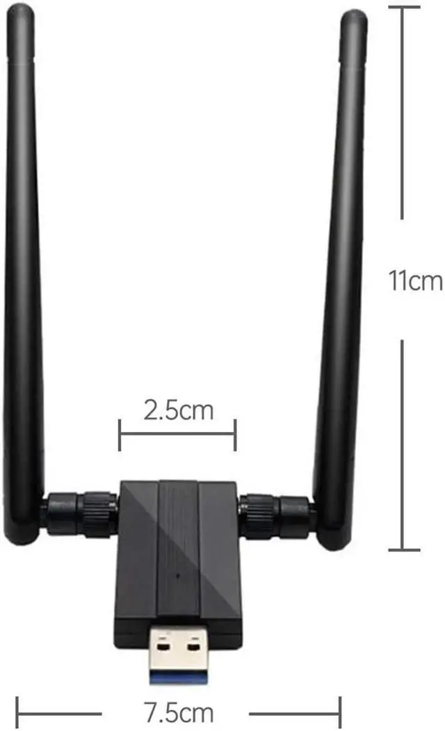 Alt view image 2 of 7 - USB WIFI Adapter 1200M USB 3.0 Wireless Wifi Dongle 5G/866Mbps 2.4G/300Mbps 5dBi Dual Band Antenna 802.11 AC Wireless Network Adapter for Desktop/PC/Laptop Windows XP/Vista/7/8/10, Linx2.6X Mac OS X
