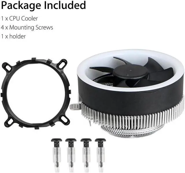 Alt view image 4 of 7 - Heatsink CPU Cooler Cooling Radiator Fan for Intel LGA 1150 1155 1156 775 1366 AMD AM2 AM2+ AM3 AM3+ AM4 3 Pin RGB CPU Cooler